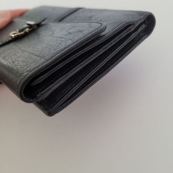 Salvatore Ferragamo Wallet Medium Black Unisex Classic Bifold Buckle Quality - Picture 11 of 15
